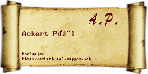 Ackert Pál névjegykártya